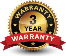 A 3 year warranty badge